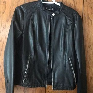 Express black leather jacket